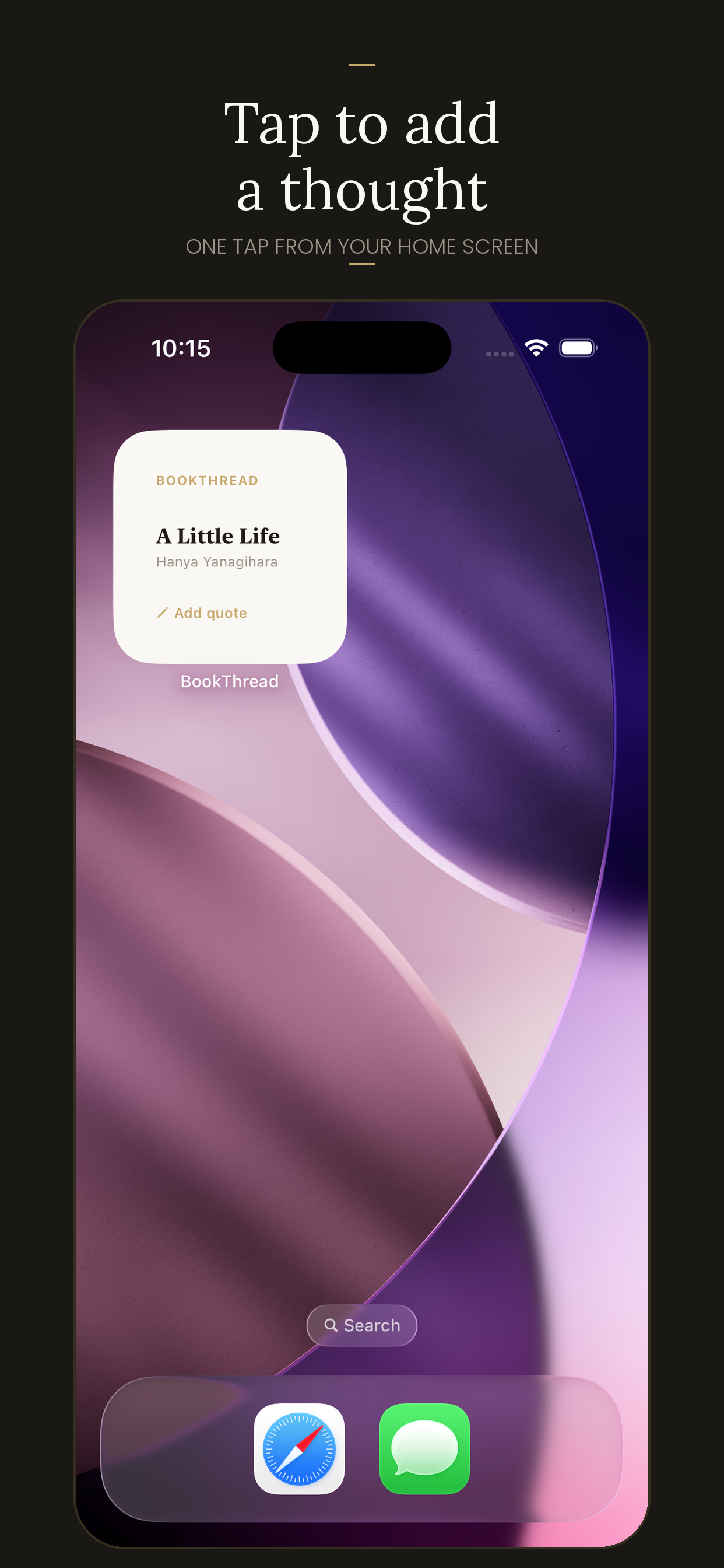 Home screen widget — add a quote without opening the app